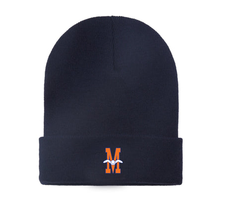 TYR Insulated Cuffed Beanie-Navy with logo